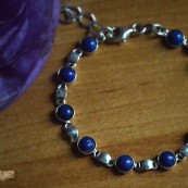 Jolanta Krawiec - Lapis Lazuli z Chile  Bransoletka Kolekcja baśniowa Srebro 925 
