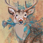 Krzysztof Trzaska, obraz Błękitna róża, akryl/płótno,  60x40