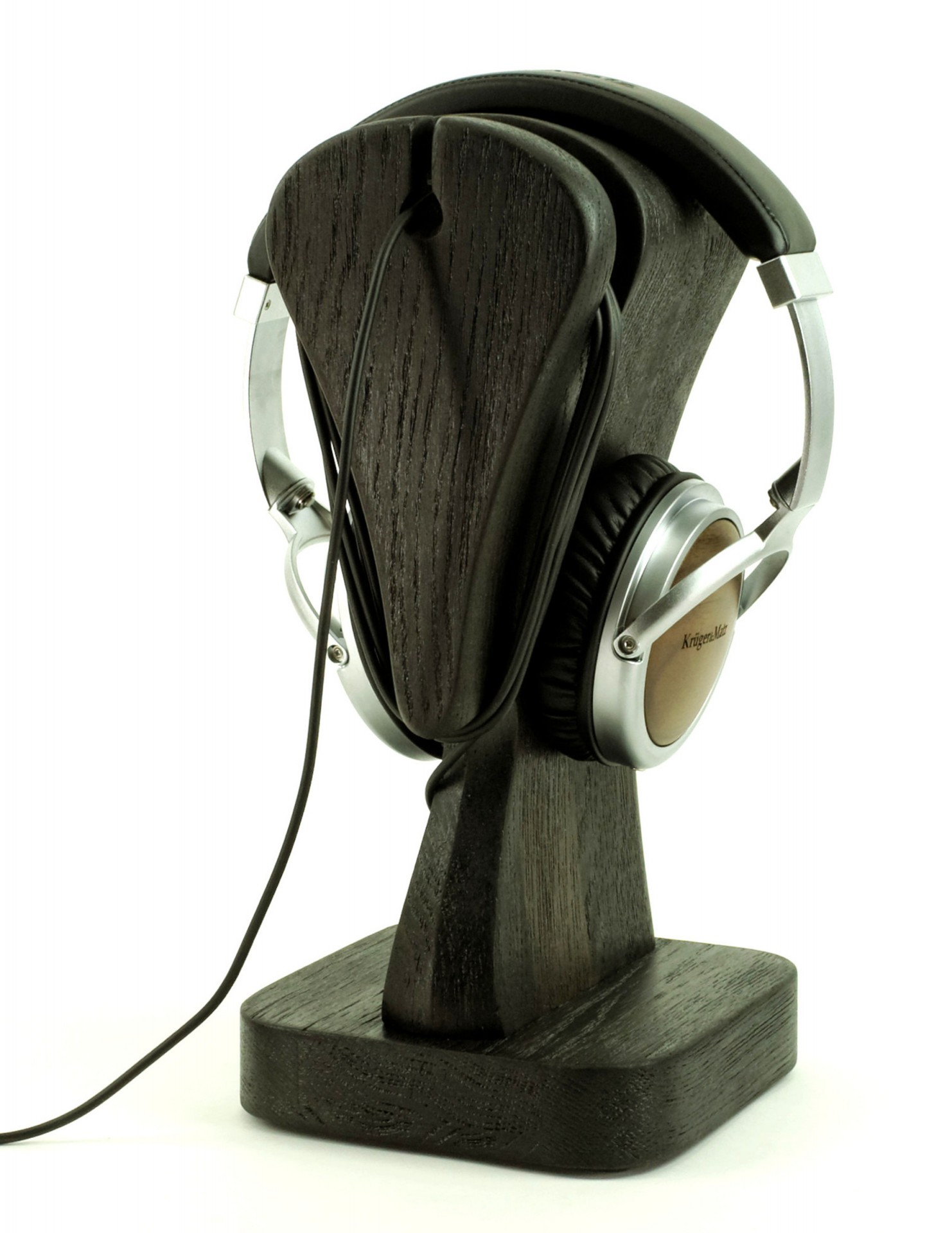 Ekskluzywny stojak na słuchawki Gambit 04 - Exclusive. Czarny dąb 4500 lat !!!. Wykonane ręcznie